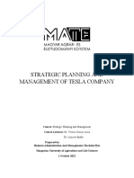 Strategic Planning and Management of Tesla Company