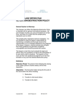 Sample Law Office File Retention - Destruction Policy