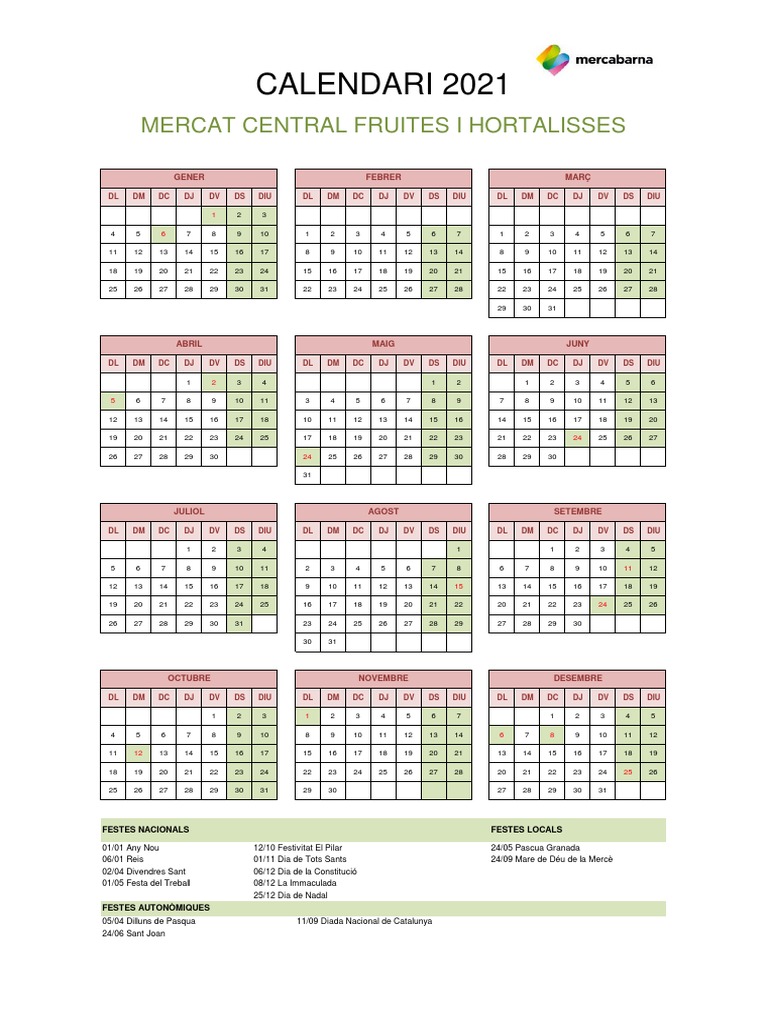 Calendari 2021 MCFIH | PDF