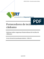 RESPOSTA TÉCNICA - Fornecedores de Tecidos de Cânhamo SEBRAE 2018