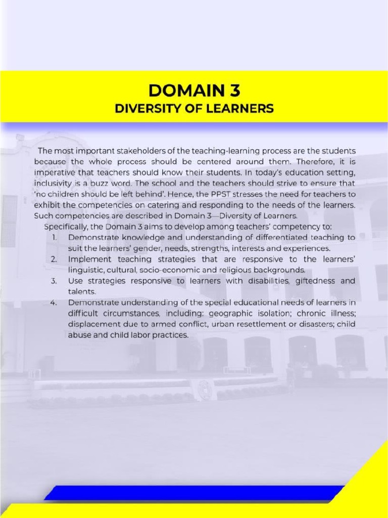 Domain 3 | PDF | Learning | Teachers