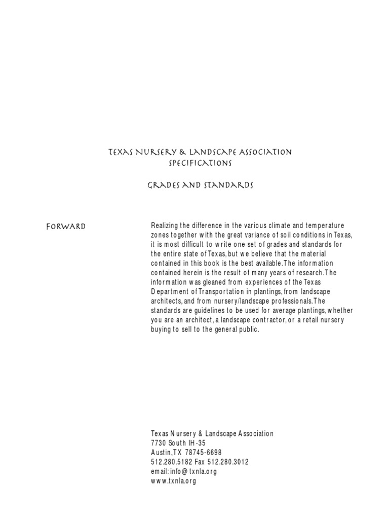 Grades Standards PDF Plant Nursery Trees