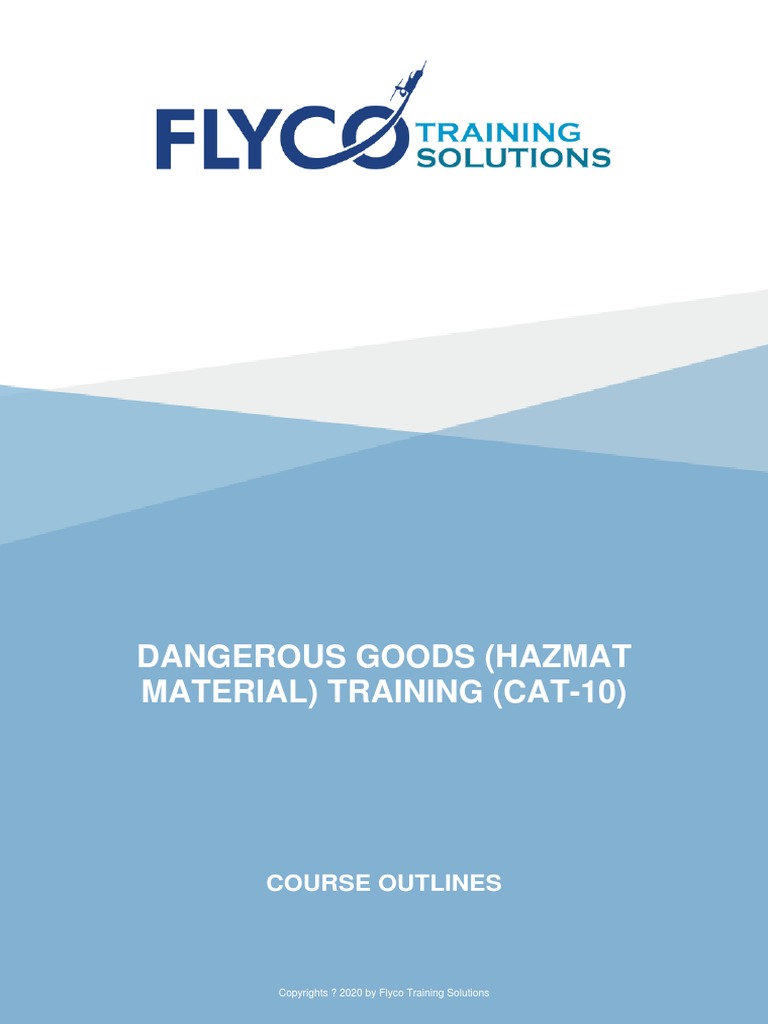 Dangerous Goods Hazmat Material Training Cat 10 Pdf Dangerous Goods