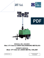 Manual Torre Grande de Iluminacion Con Remolque Hidraulica Tower Light Mod. VT1