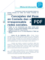 Concejales Del Psoe en Coslada Dan Un Uso Irresponsable A Las Redes Sociales.