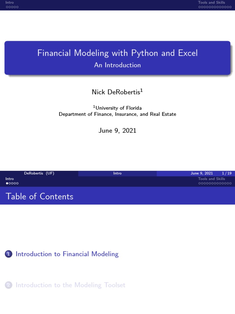 S1 Financial Modeling With Python and Excel | PDF | Microsoft Excel ...