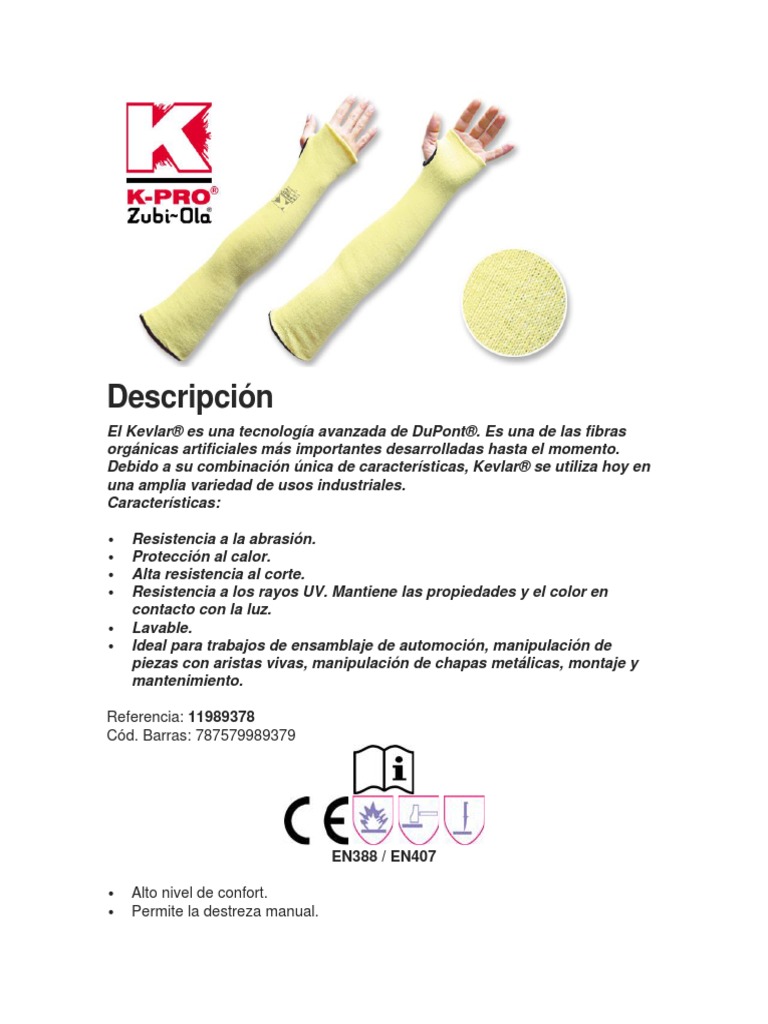 Ficha Tecnica Manga Kevlar | PDF