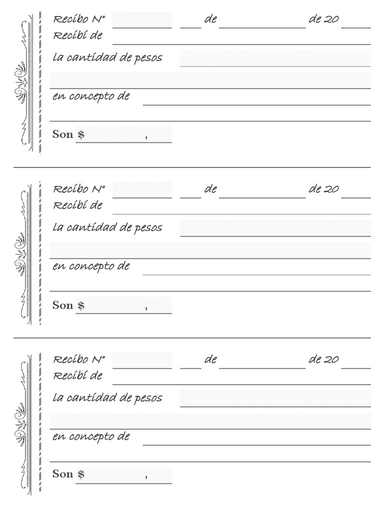 Talonario de Recibos para Imprimir | PDF