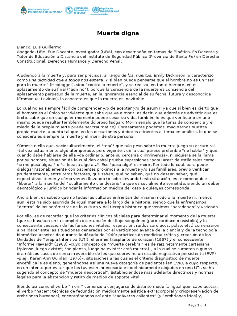 Dels - Muerte Digna - 2017-04-27 | PDF | Muerte | Unidad de Cuidados ...