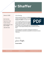 Resignation Doc in Dark Green Pink Simple Style