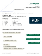 Writing A1 A Text Message Invitation