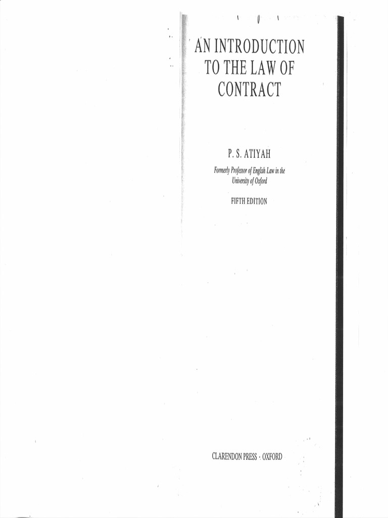 ATIYAH Introduction To The Law of Contract | PDF | Law Of Obligations ...