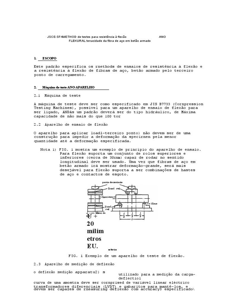 Teste de Flexão em Betão Armado com Fibras | PDF | Resistência dos ...