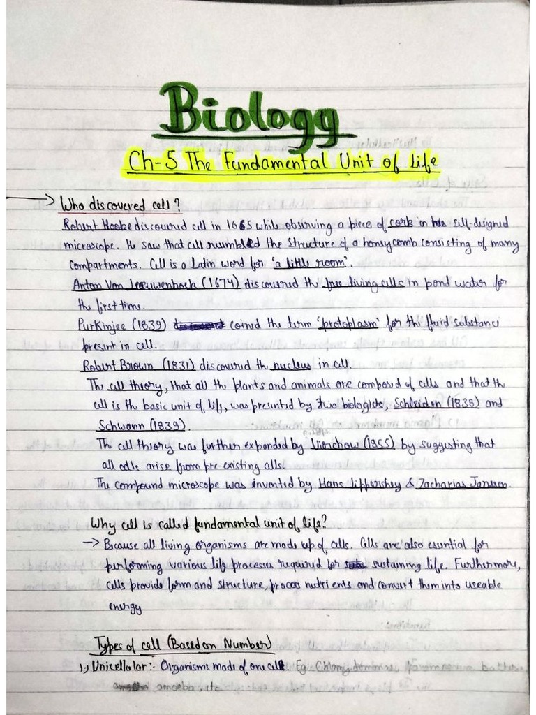 Class 9 Biology Fundamental Unit of Life | PDF