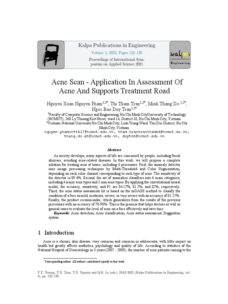 Acne Detection and Treatment Assessment | PDF | Image Segmentation