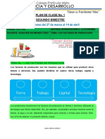 Plan de Clase 1, 2 y 3 Introducción A La Economia 4to PAE