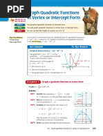 Graph Quadratic Functions in Vertex or Intercept Form: For Your Notebook