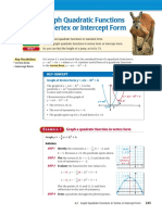 Graph Quadratic Functions in Vertex or Intercept Form: For Your Notebook