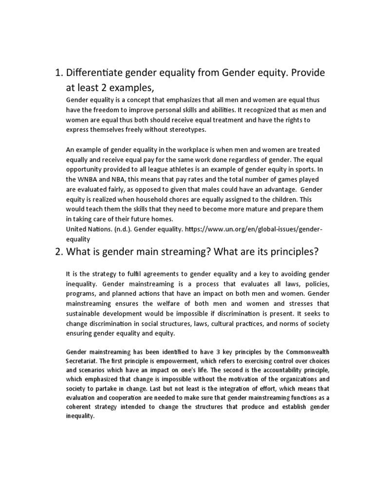 Gender and Society Assignment PDF Gender Studies Gender Equality