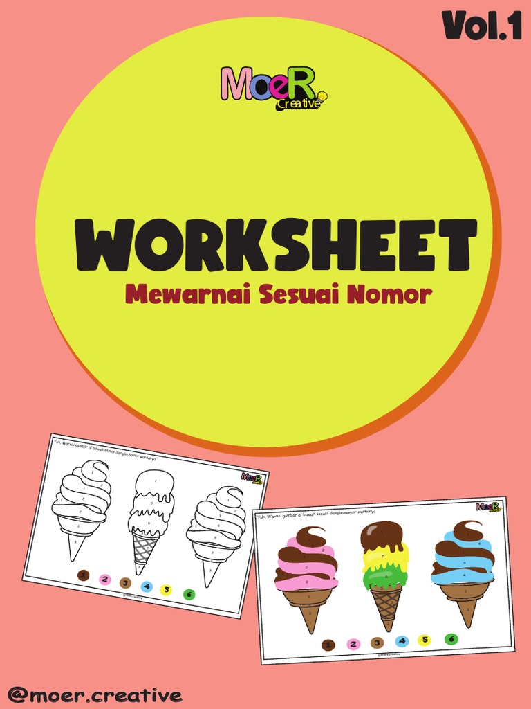 Printable Worksheet Mewarnai Sesuai Nomor Vol 1 PDF