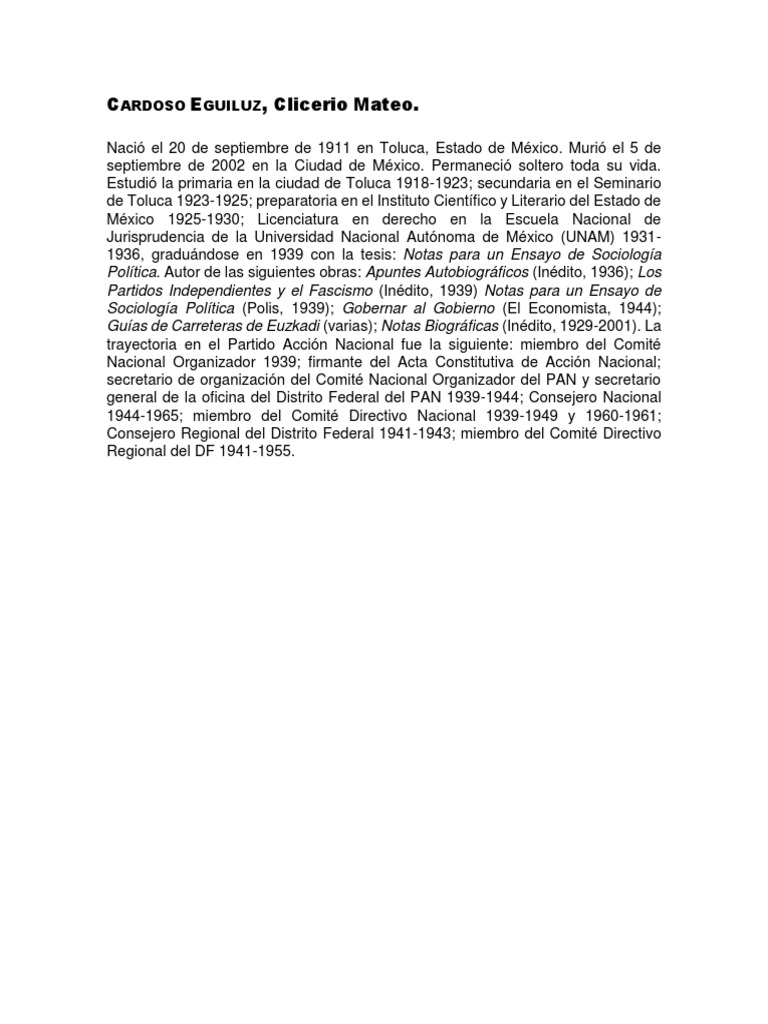 Biografía de Clicerio Mateo Cardoso | PDF | Historia