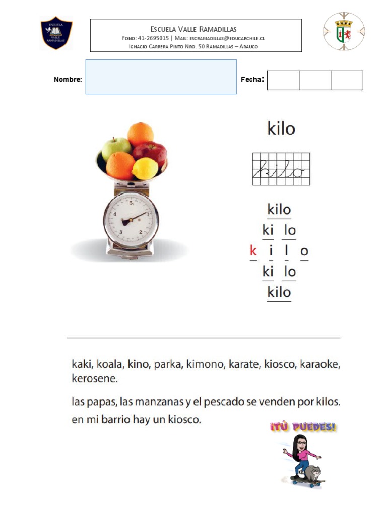 Guía 1 Letra K | PDF