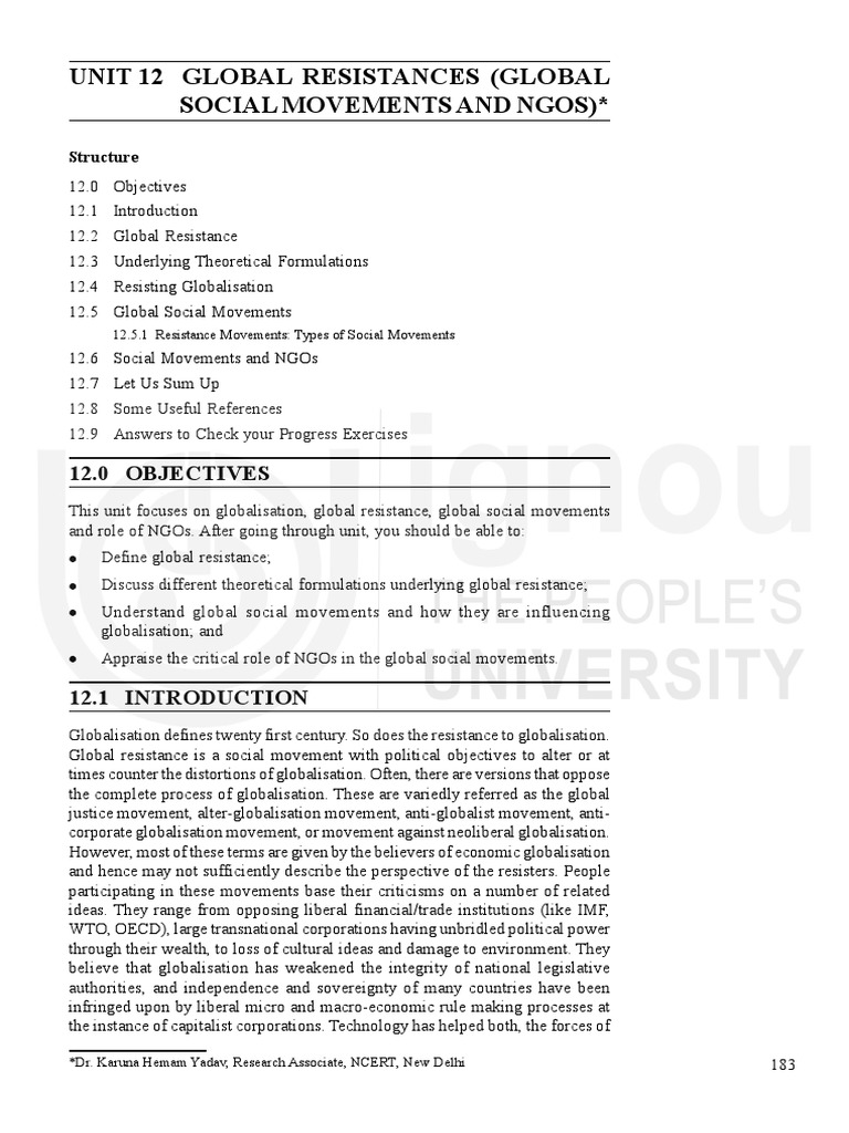 Unit 12 | PDF | Globalization | Non Governmental Organization