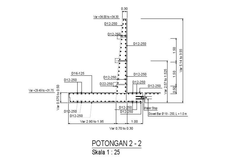 Potongan Bendungan 2-2 | PDF