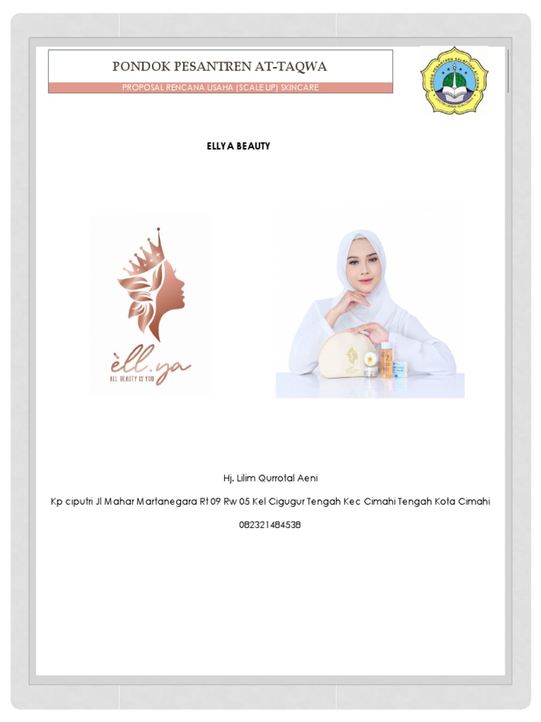 Rencana Usaha Skincare Ellya Beauty | PDF