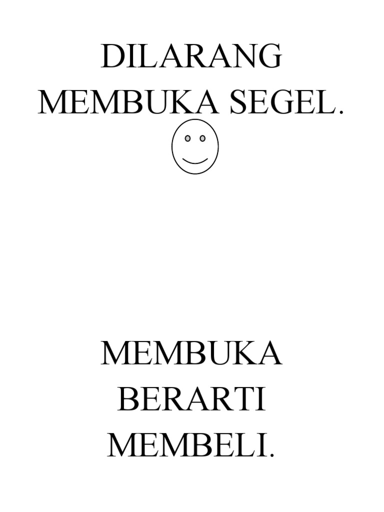 Dilarang Membuka Segel Pdf