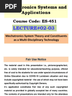 LEC 02 - 03 Mechatronics Systems and Applications