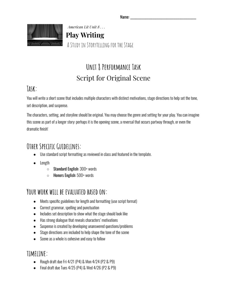 Playwriting Scene Creation Guide | PDF | Foreign Language Studies ...