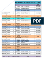 Foundation / Integrated 2023-2024 Online Class: Date DAY Calss Subject Topic Time Interval