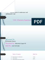 Measurement of Conductance and Kohlrauch's Law