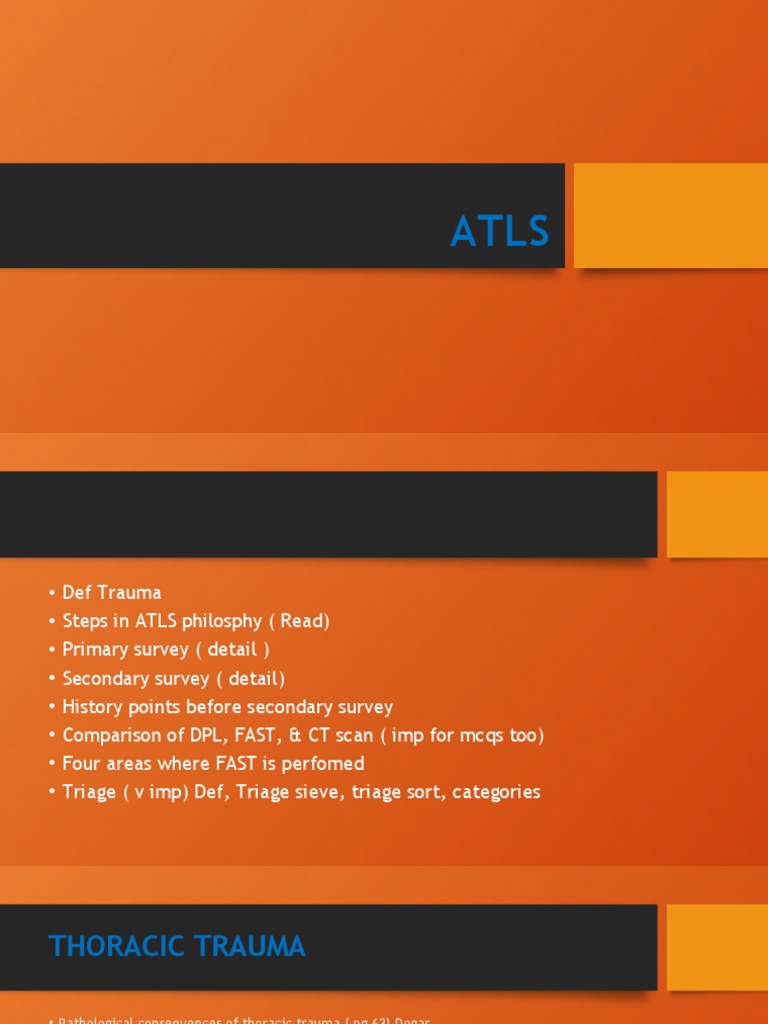 ATLS Guidelines for Thoracic Trauma Management | PDF