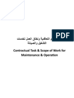 Contractual Task & Scop of Work For Maintenance & Operation