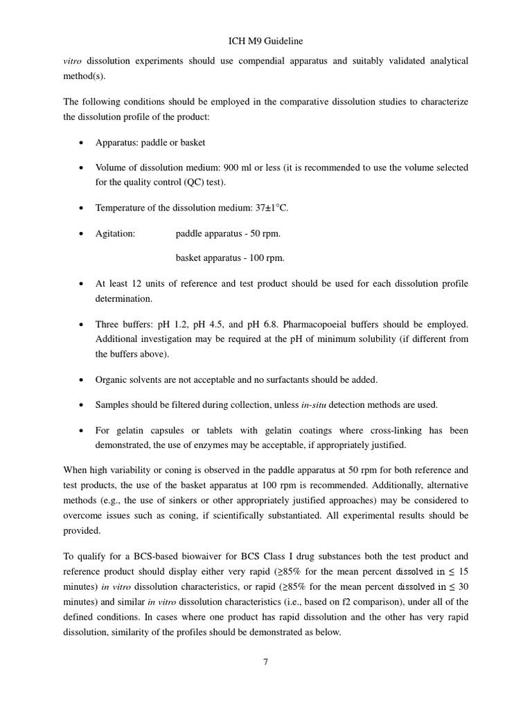 ICH M9 Biopharmaceutics Guidelines | PDF | Assay | Solvation