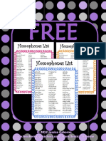 HomophonesListFREE 1