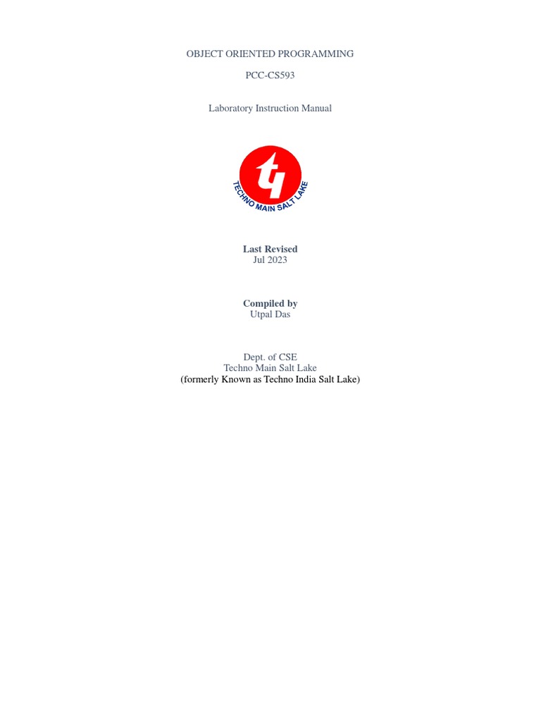 OOP Lab Manual for Java Programming | PDF | Java (Programming Language ...