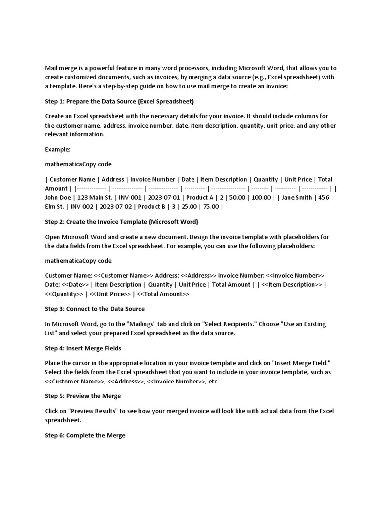 3 Mailmerge PDF Microsoft Excel Spreadsheet