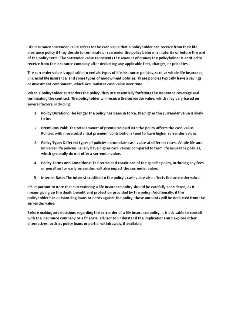 6 Lic Surrender Value PDF