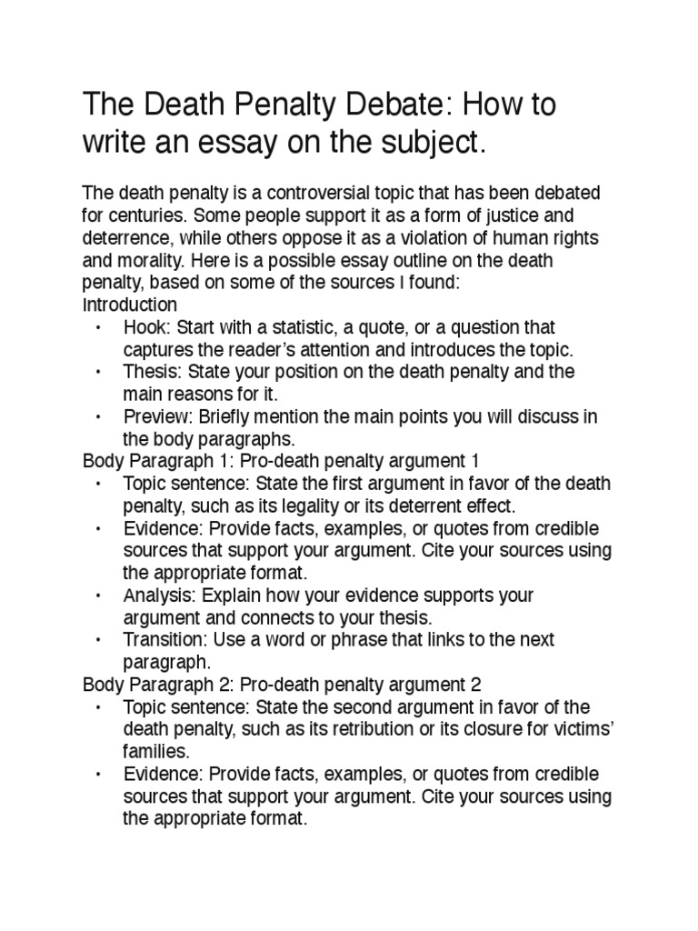 Death Penalty Essay How To | PDF | Essays | Capital Punishment, image size:768x1024