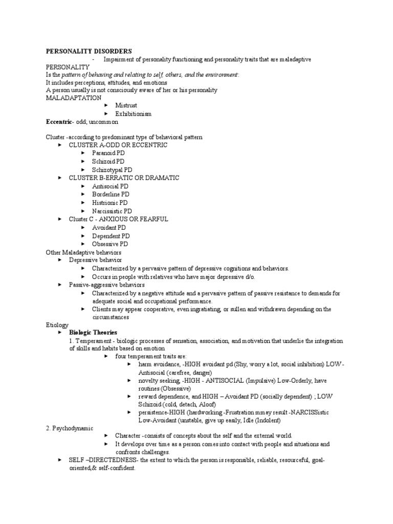 Personality Disorders | PDF | Personality Disorder | Psychotherapy