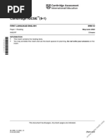 Cambridge IGCSE (9-1) : 0990/12 First Language English