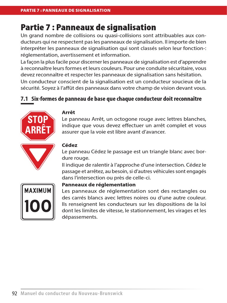 Partie 7 Panneaux de Signalisation | PDF | Feu de circulation | Transport