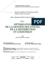 Optimisation de La Gestion Des Stocks, de La Distribution Et Logistique