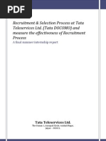 Download 34642632 Recruitment Selection Process at Tata Teleservices Ltd Tata DOCOMO by minu415 SN66064045 doc pdf