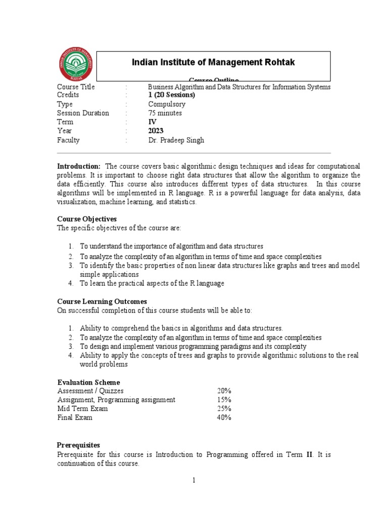 Business Algorithm and Data Structures For Information Systems | PDF ... image.
