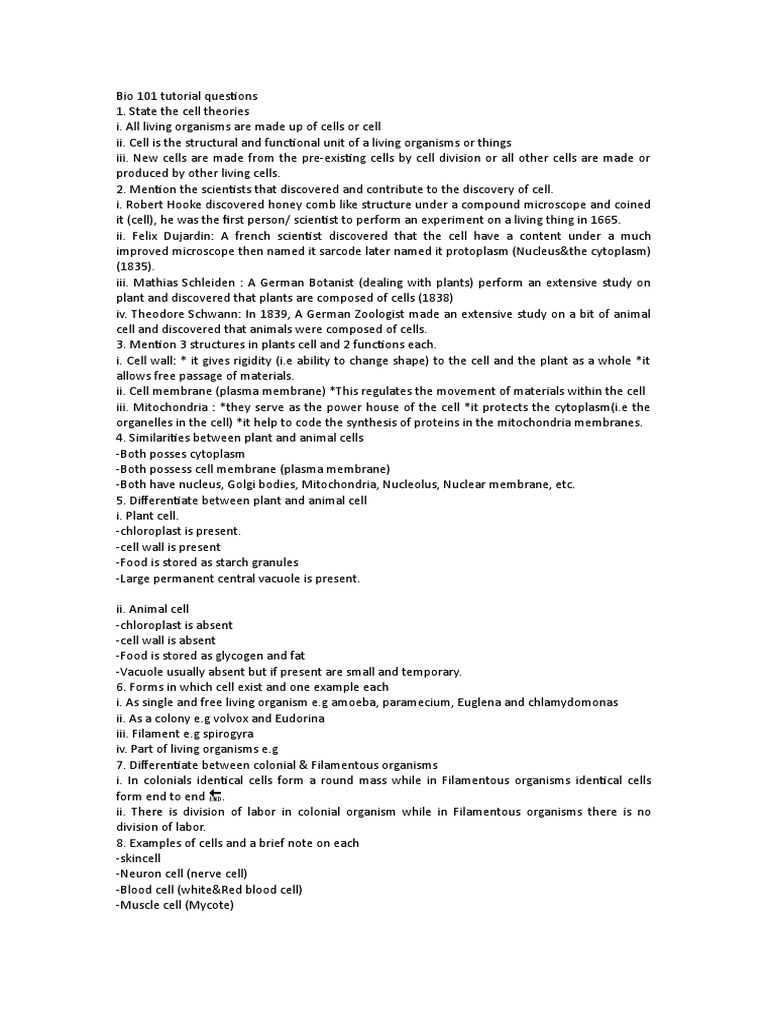 Bio 101 tutorial questions for 100l pdf cell biology ploidy