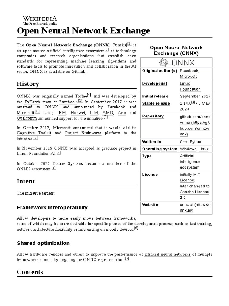 Open Neural Network Exchange Overview | PDF | Information Technology ...